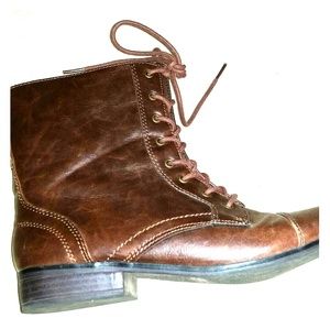 A.N.A Brown Lace Up Combat Boots